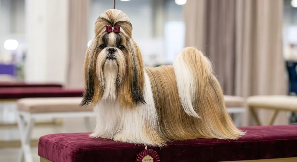 Shih Tzu in a full-length show coat