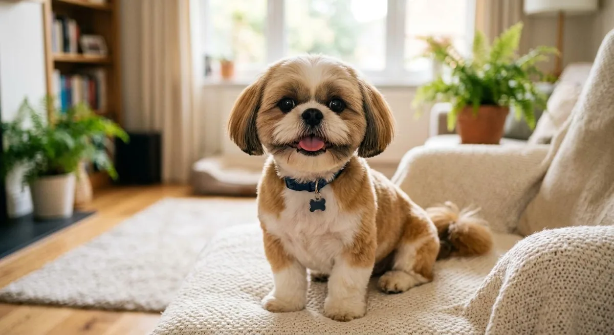 Shih Tzu with a teddy bear cut