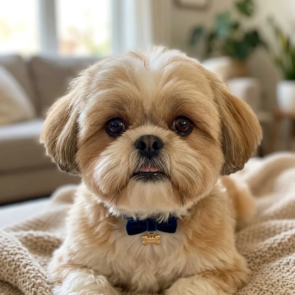 Shih Tzu with a teddy bear face and a longer body coat